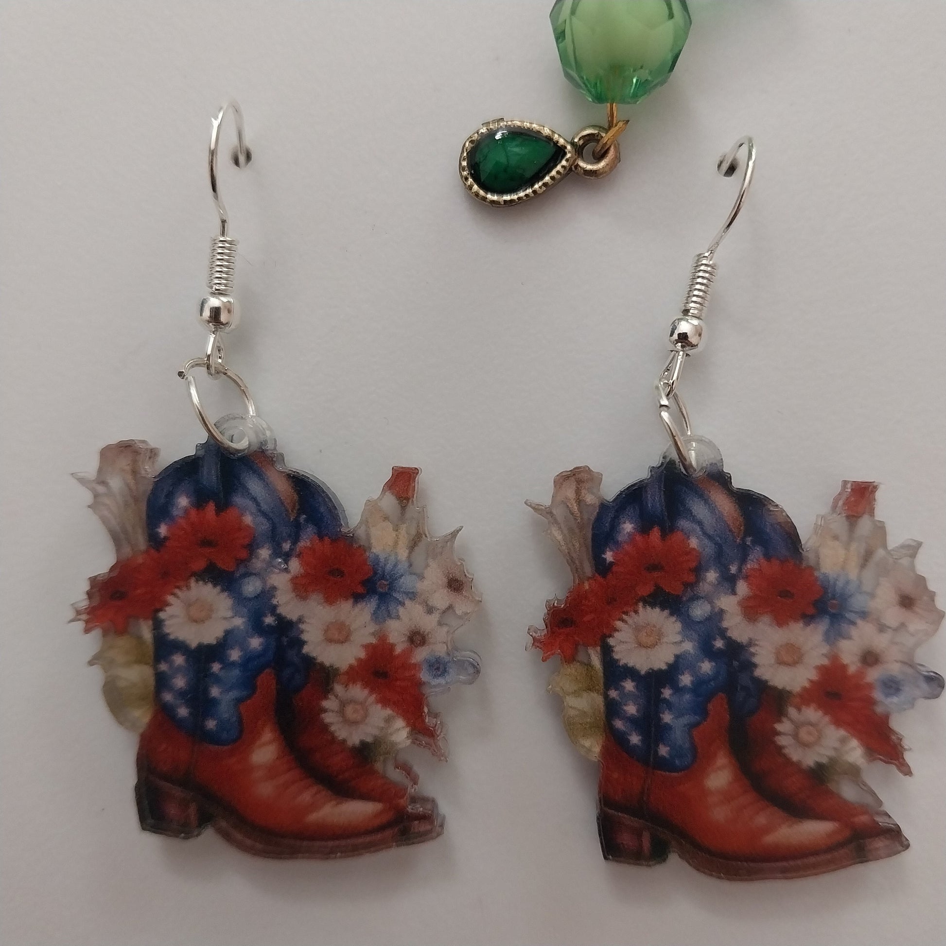 July 4th Flower Shoes Earrings New Fashion Design Earring Colorful Flower Shoes Earring