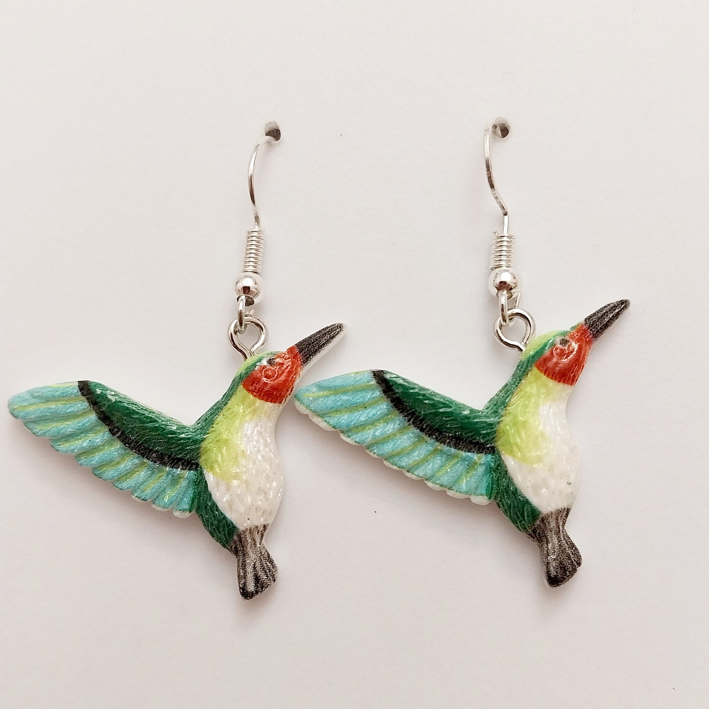 Humming Bird Earrings Sterling Silver Brooch Bird Fly Earring Creative Ally Painting Vintage Earring Handmade Bird Earring Free Shipping