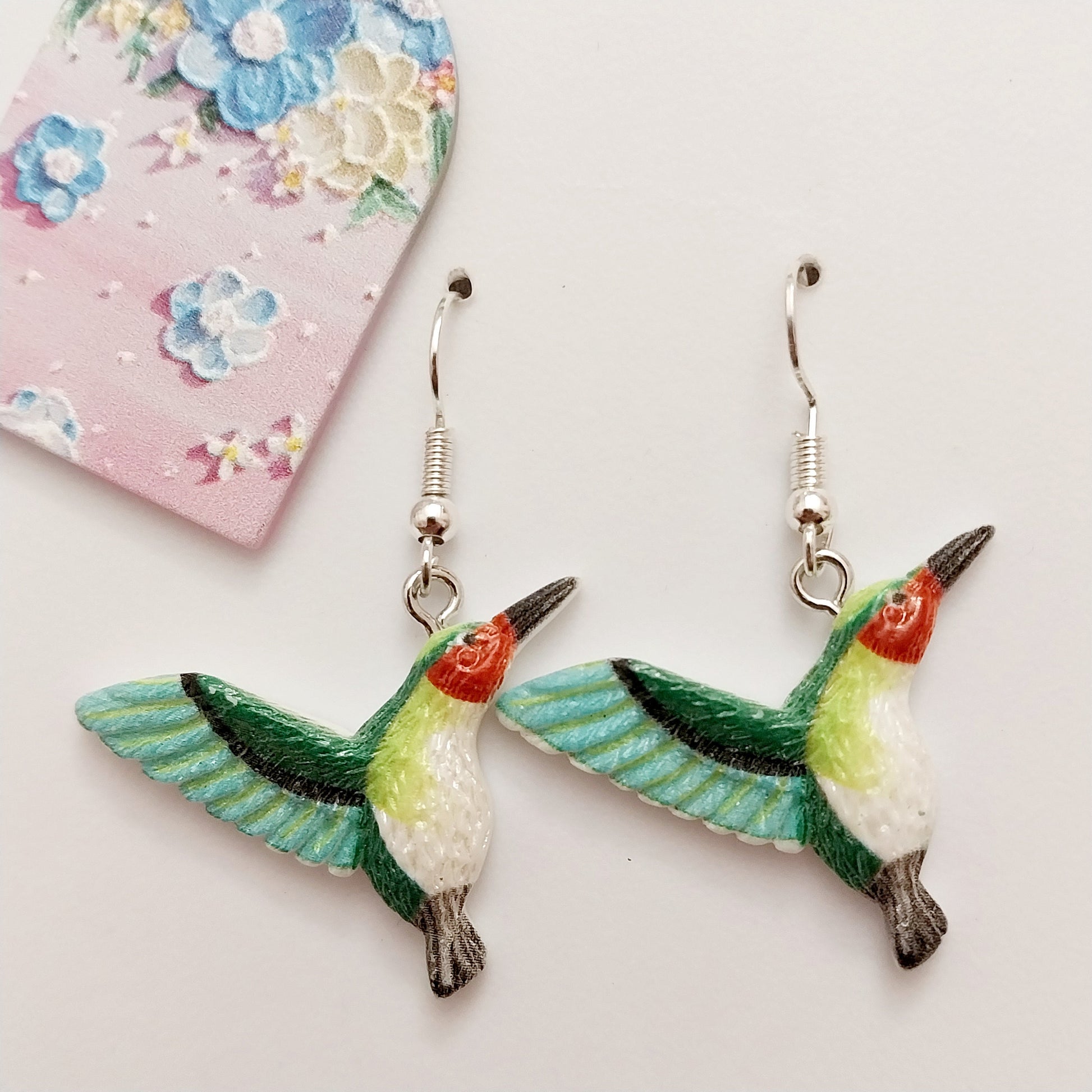 Humming Bird Earrings Sterling Silver Brooch Bird Fly Earring Creative Ally Painting Vintage Earring Handmade Bird Earring Free Shipping