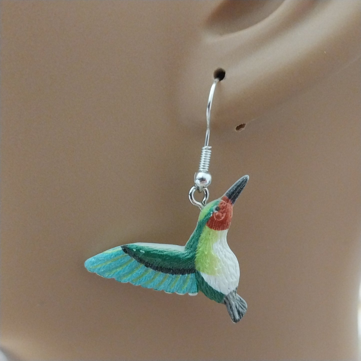 Humming Bird Earrings Sterling Silver Brooch Bird Fly Earring Creative Ally Painting Vintage Earring Handmade Bird Earring Free Shipping