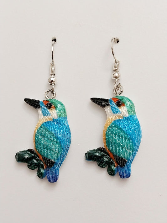 Blue Sparrows Bird Earrings Creative Colorful Birds Earring New Design Unique Blue Birds Earring