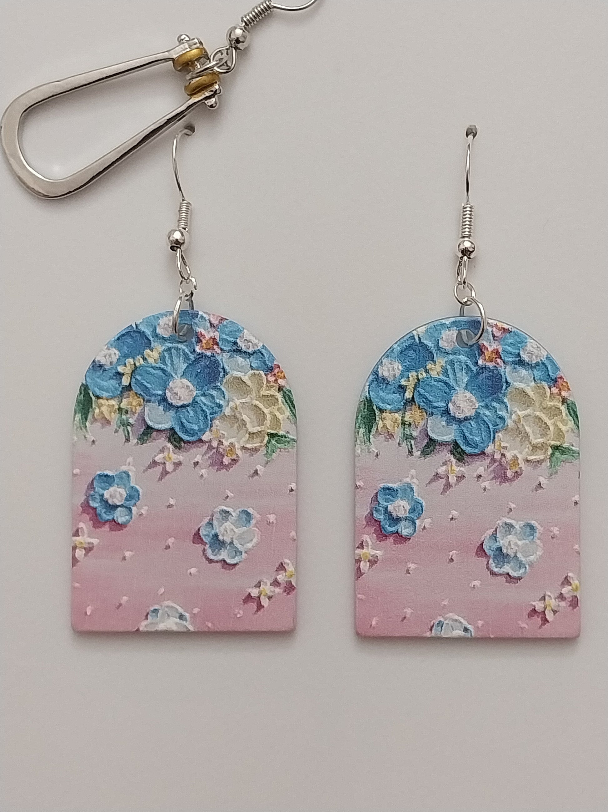 Blue Flower Earring Handmade Fashion Acrylic Painted Earring Vintage Unique Garden Earrings New Design Free Shipping