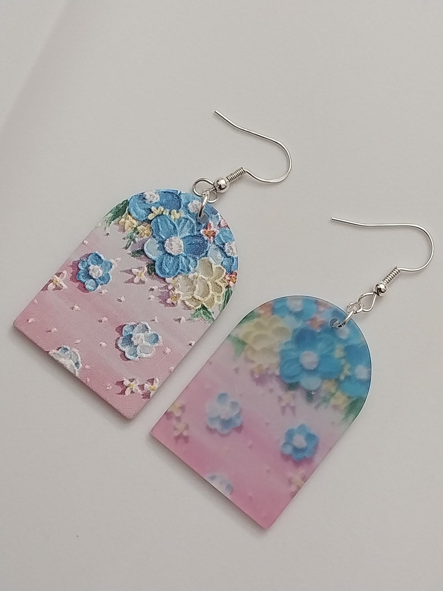 Blue Flower Earring Handmade Fashion Acrylic Painted Earring Vintage Unique Garden Earrings New Design Free Shipping