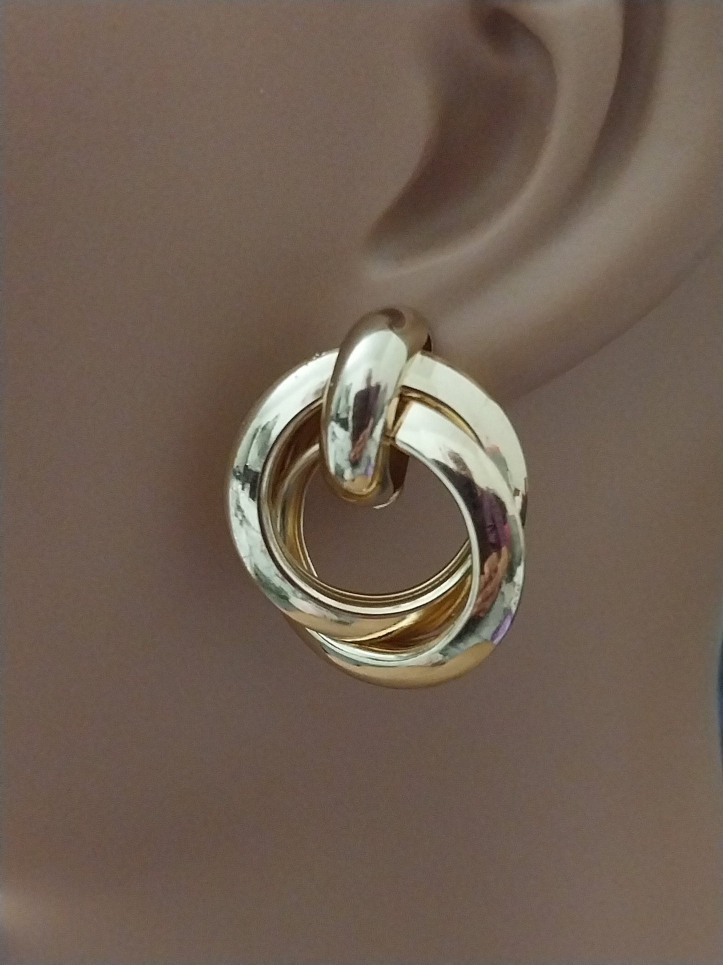 Golden Hoop Knot Earring Sterling Steel Double Hoop Knot Earrings Super high Quality New Fashion Door Knocker Earring Vintage Drop Earring