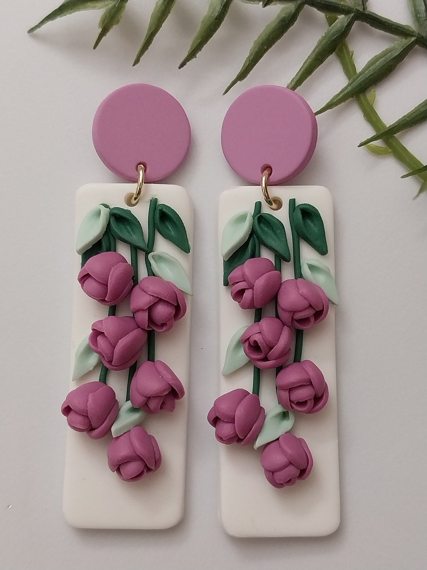 Purple Flower Clay Earrings New Clay Geometry Earring New Fashion Flower Earring