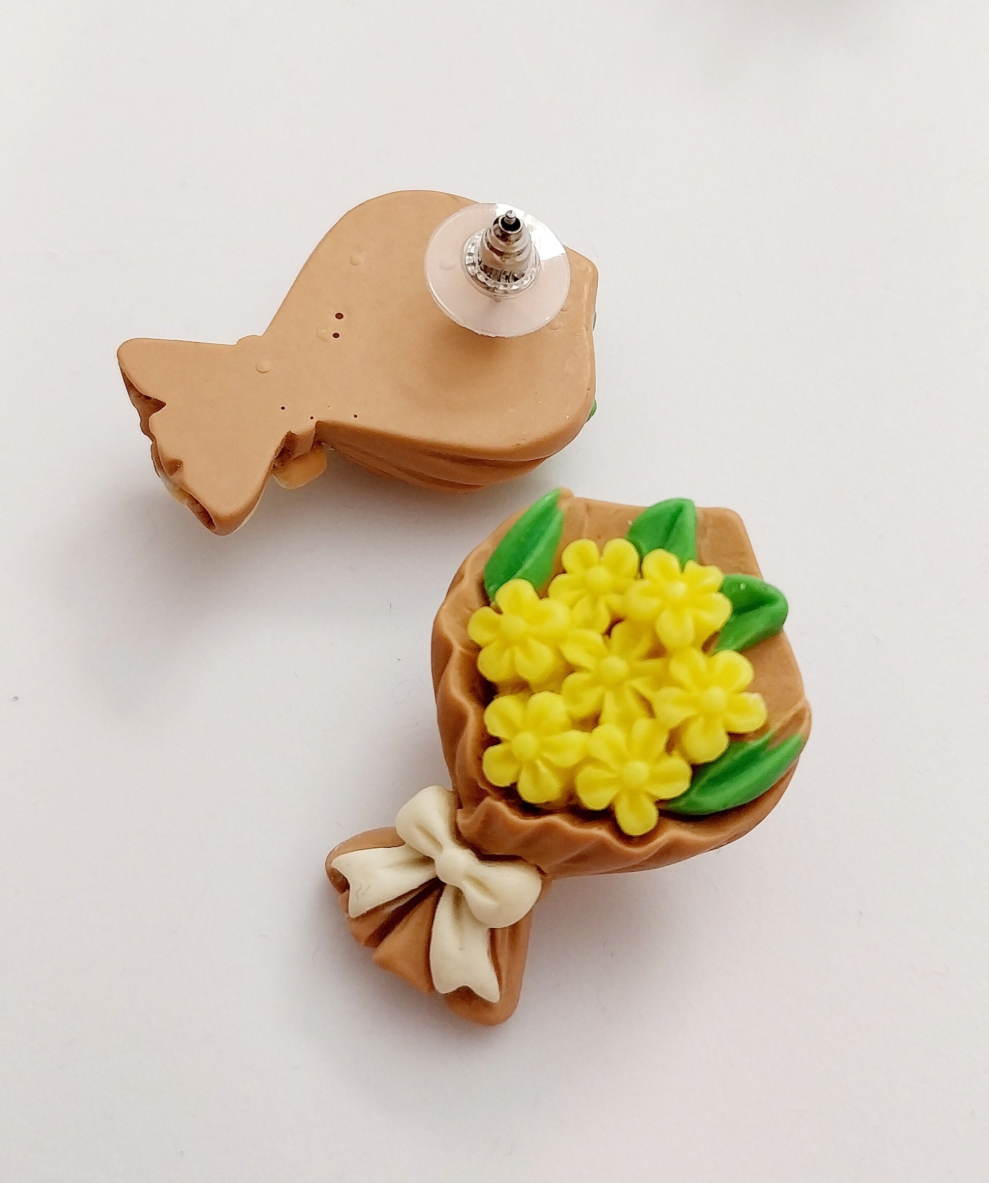 Yellow Flower Earrings Flower Clay Stud Earring New Fashion Clay Earring Free Shipping