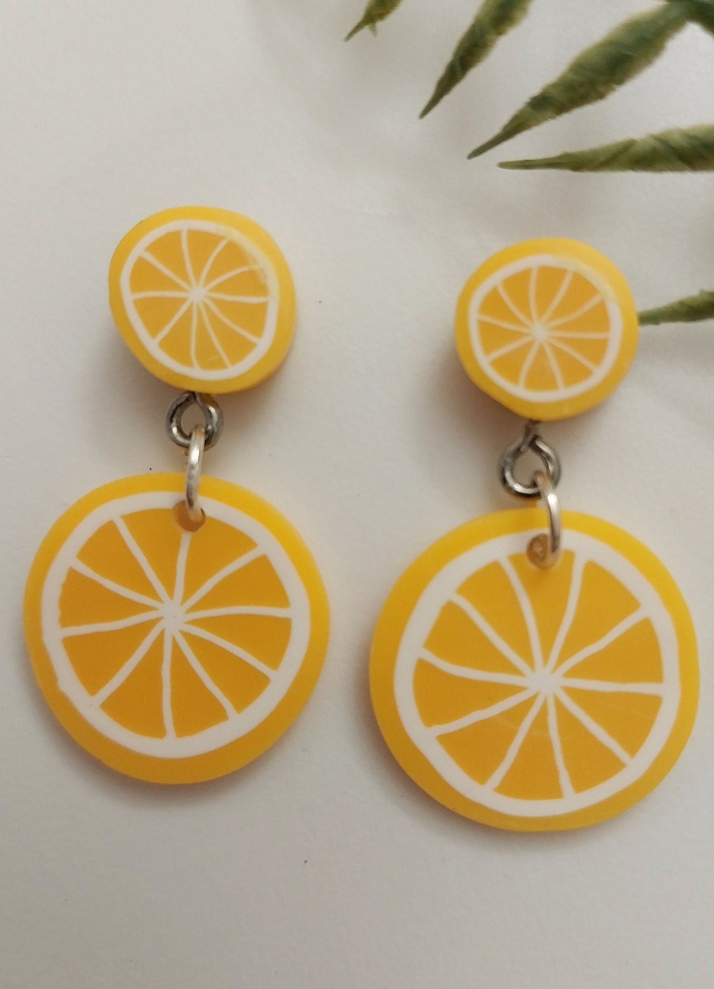 Lemon Drop Earrings Cute Double Lemon Earrings Unique Design Handmade Yellow Dangle Earrings Lightweight Fashion Earrings