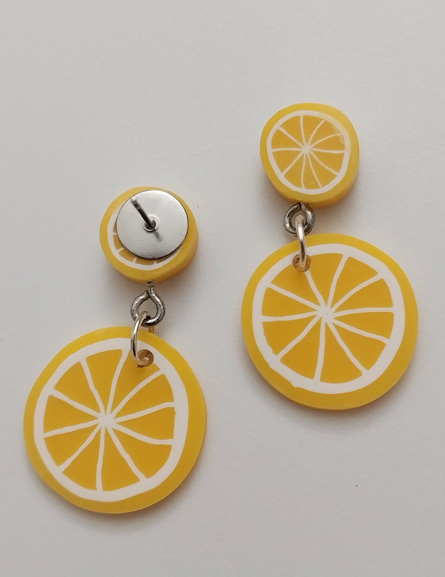 Lemon Drop Earrings Cute Double Lemon Earrings Unique Design Handmade Yellow Dangle Earrings Lightweight Fashion Earrings