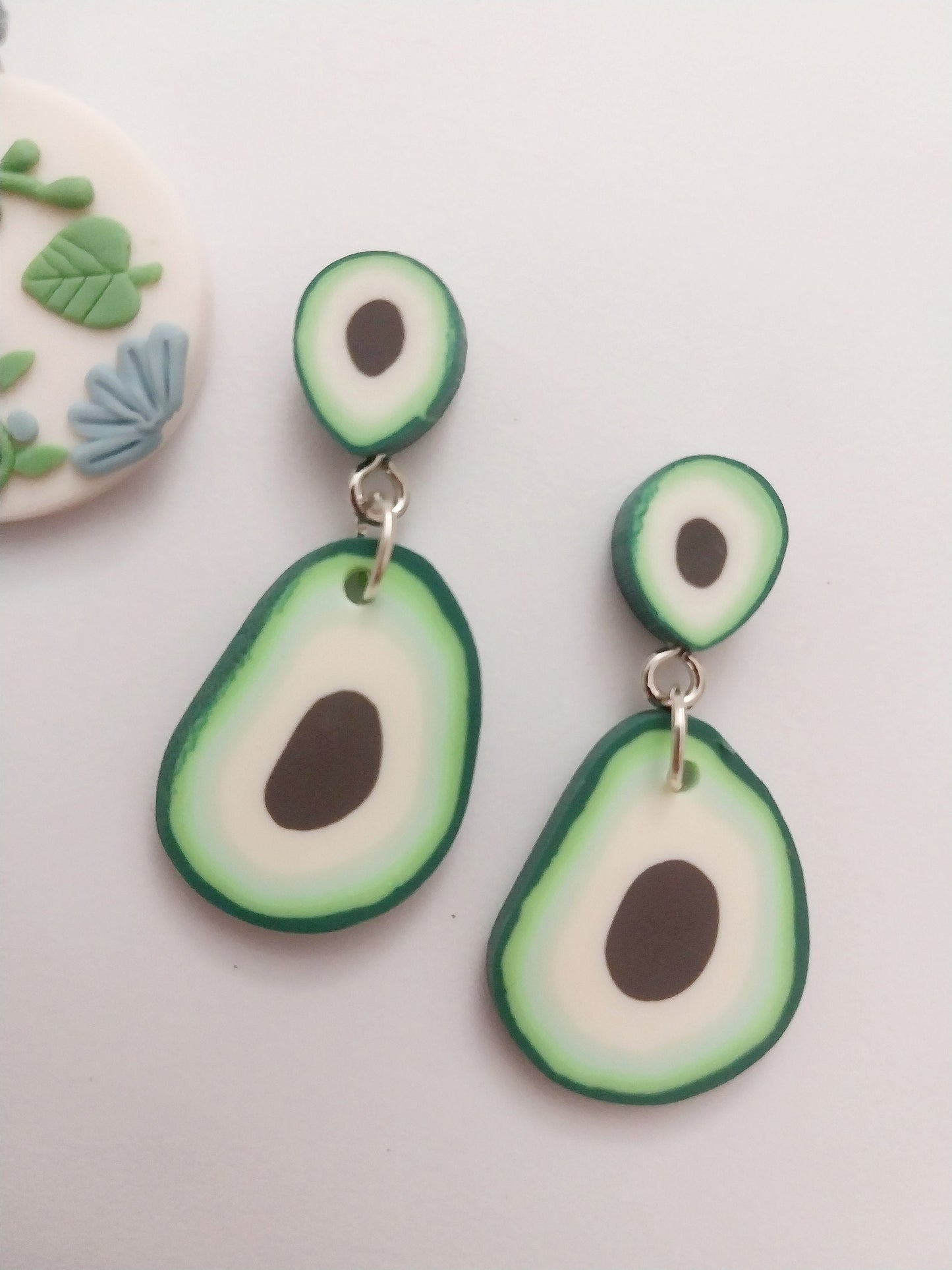 Avocado Clay Fruit Earring Cute Avocado 3D and Slices Earring Lightweight Drop Earring Handmade Unique Avocado Polymer Clay Free Shipping