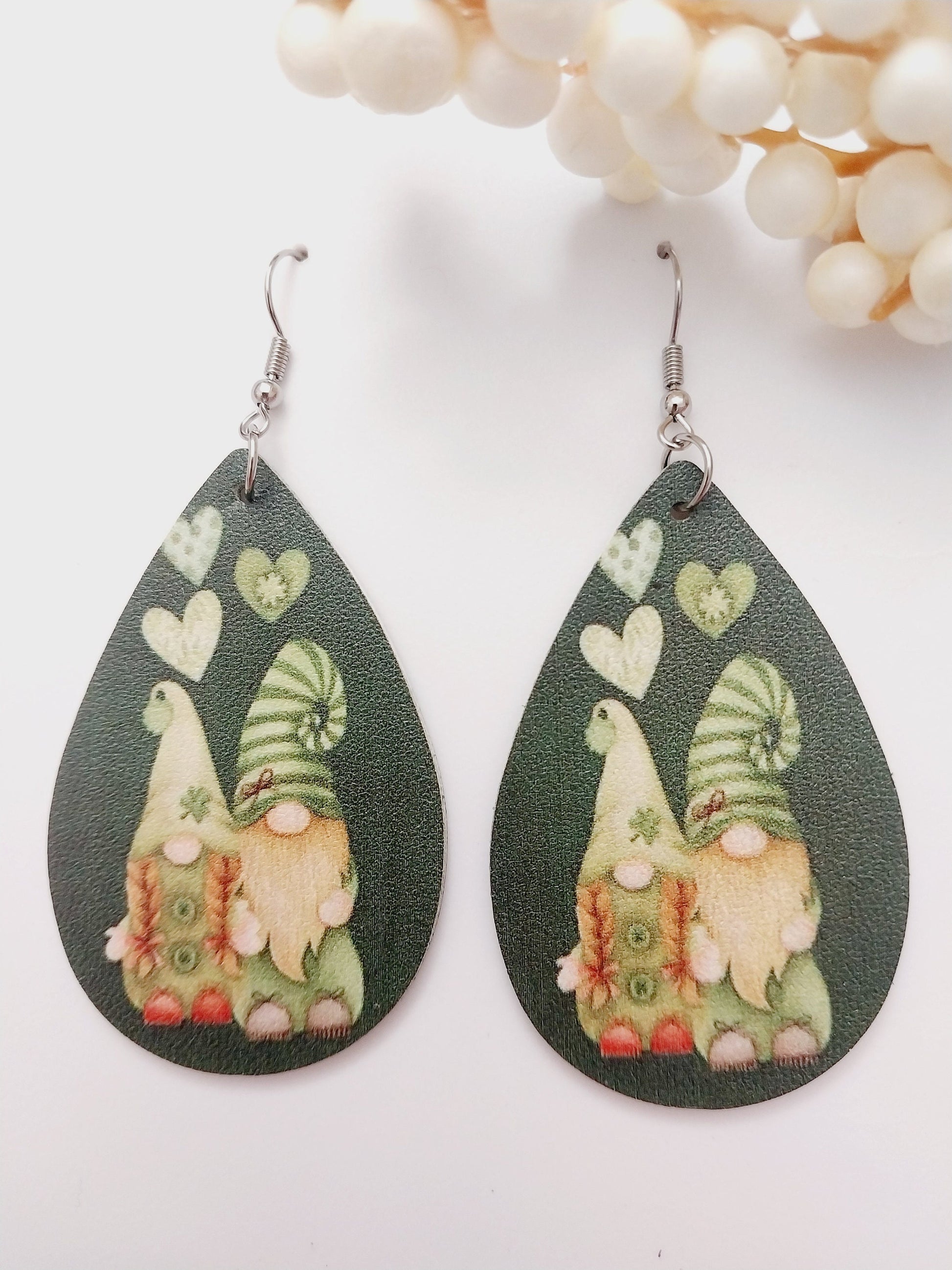 Gnome Earrings Girls Gnome Dangle Earrings New Fashion Design Green Style Earrings Ovel Green Drop Earring