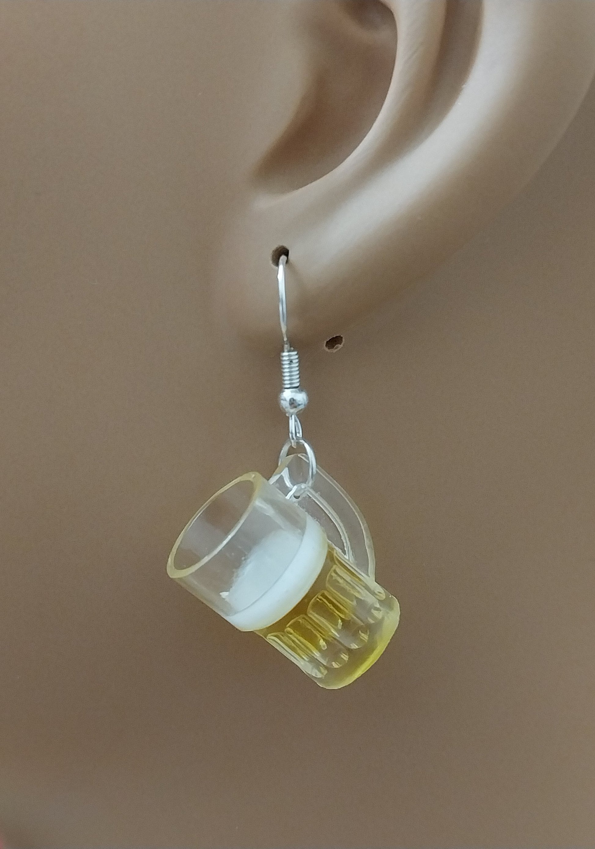 Beer Earrings Mug Beer Drop Earring New Fashion Beer Cup Earring Cute Food Jewelry Clear Beer Dangle Earring