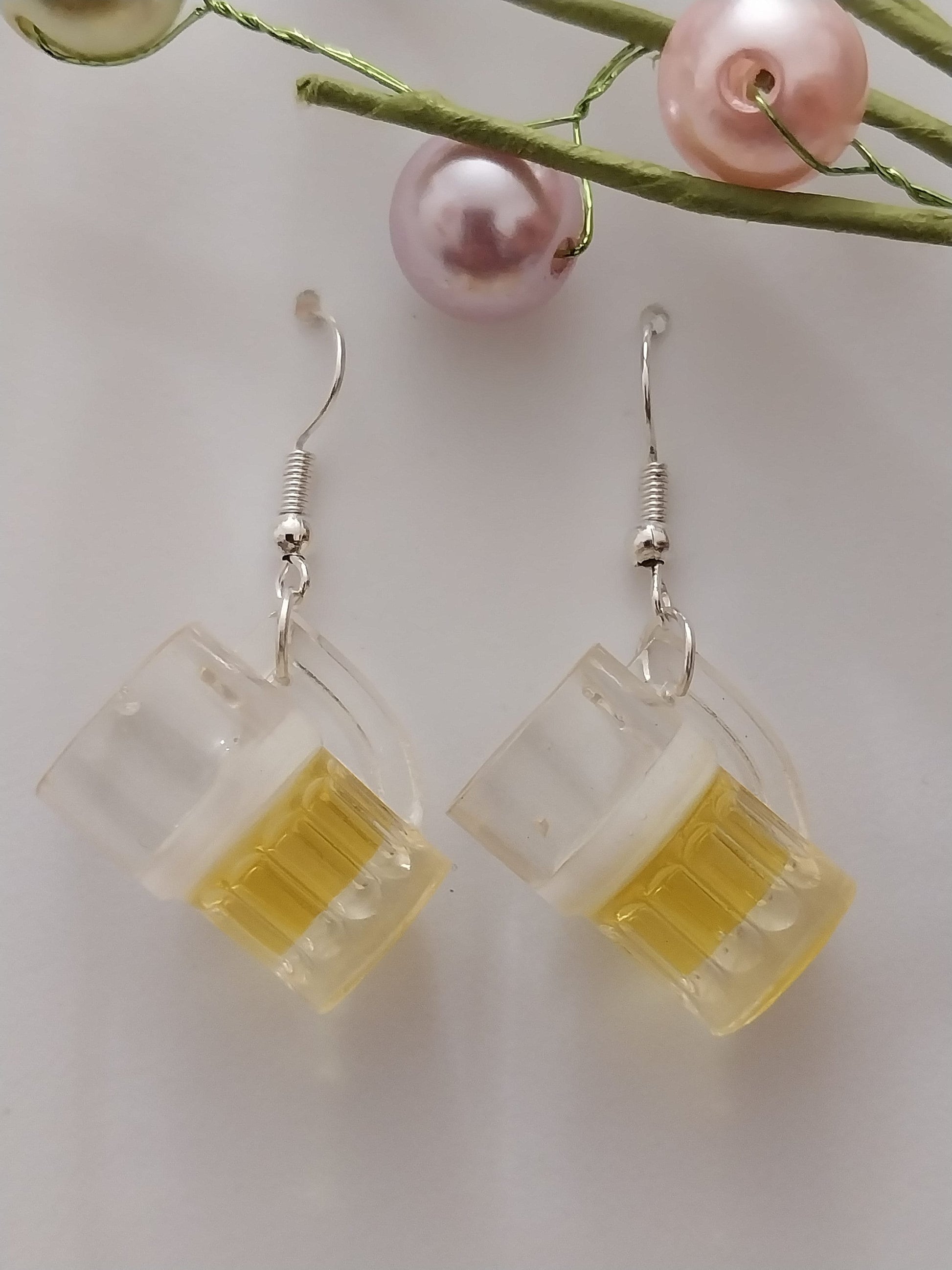 Beer Earrings Mug Beer Drop Earring New Fashion Beer Cup Earring Cute Food Jewelry Clear Beer Dangle Earring