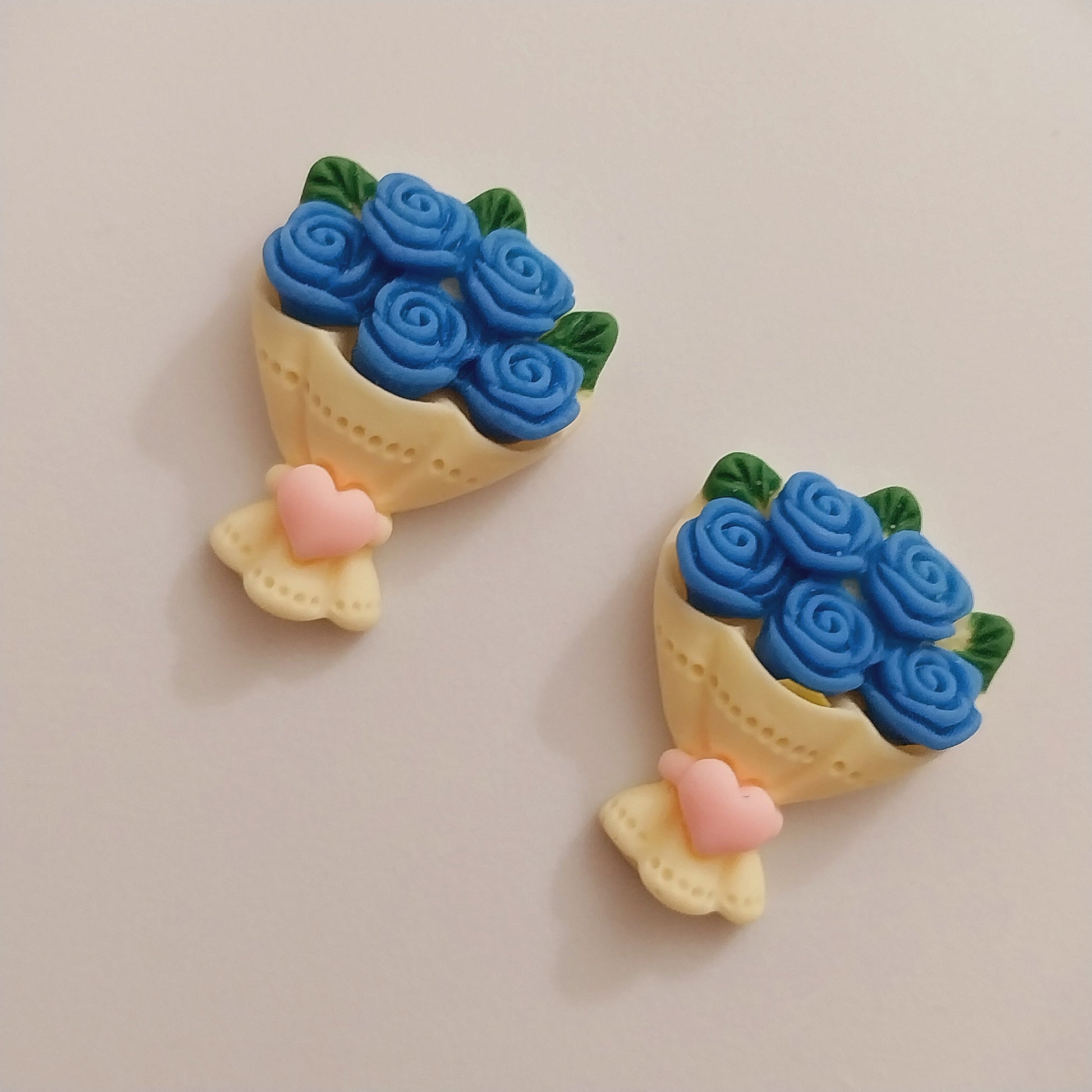 Blue Rose Flower Earring 3D Flower Earrings Flower Clay Stud Earring New Fashion Clay Earring Beautiful Rose Earring