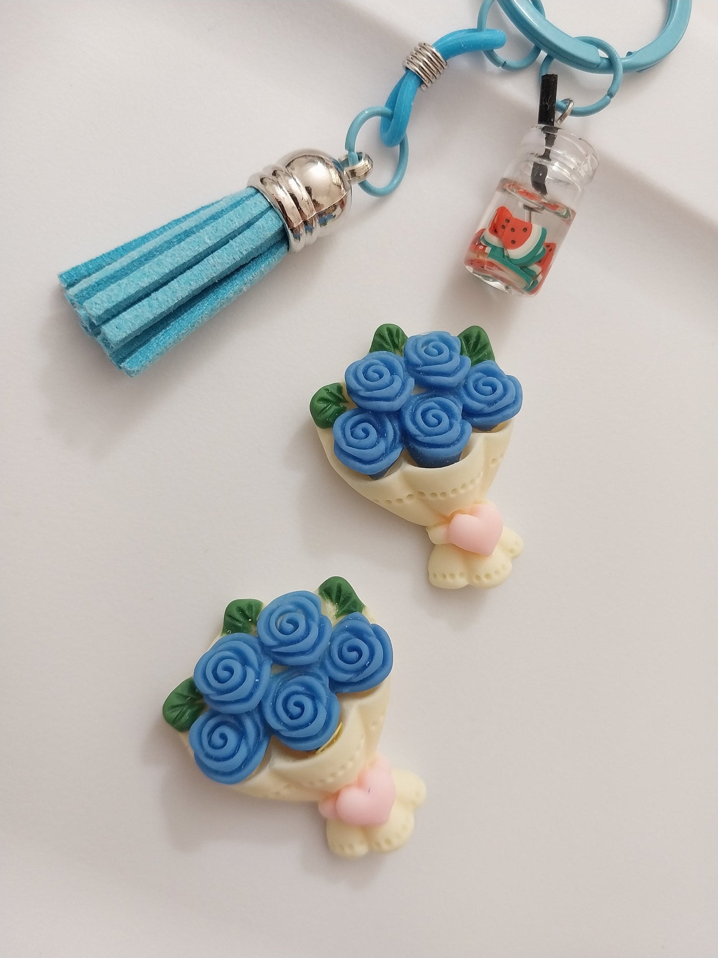 Blue Rose Flower Earring 3D Flower Earrings Flower Clay Stud Earring New Fashion Clay Earring Beautiful Rose Earring