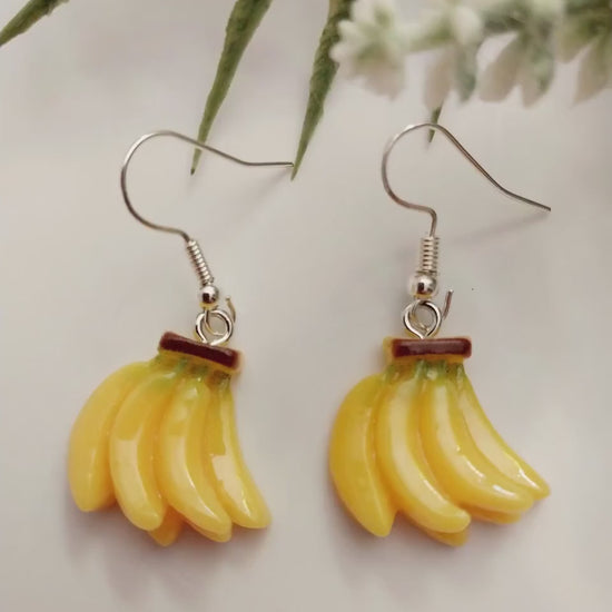 Banana Grapes Earrings Cherry Drop Earrings Unique Design Fashion Earrings Cute Fruit Earrings Gift Earring New Style Handmade