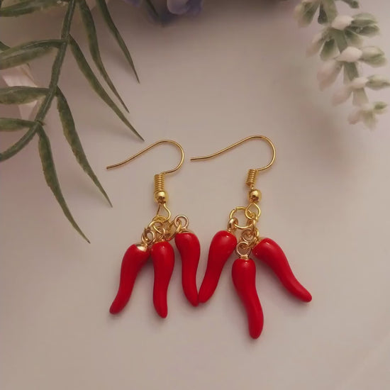 3D Chili Pepper Earrings Red Hot Pepper Earrings Cute Drop Pepper Earrings Spicy Hot Earring Stainless Steel Hook High Quality