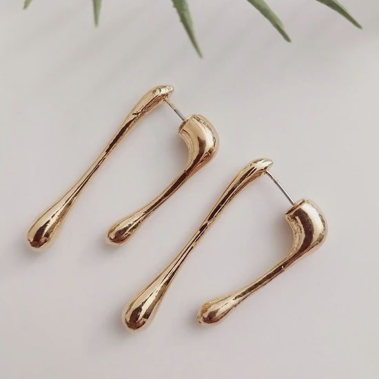 Gold Silver Style Drop Earring Bone Earring Stick Earring Tobacco Pipe Sterling Steel Earring New Design Earrings High Quality