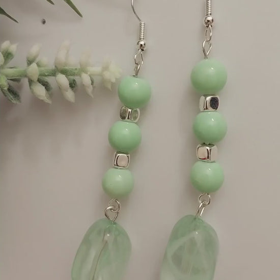 Green Drop Earrings New Fashion Earrings Teardrop Earrings Handmade Unique Green Earrings Shipping Today