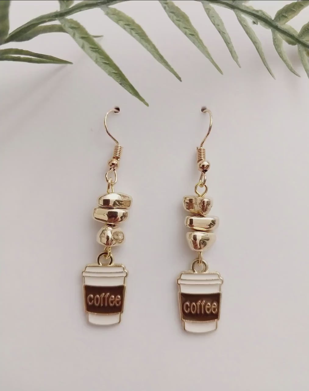 Coffee Cup Earrings Cup Book Earrings Coffee Gold Earring Golden Book Students Earring New Design Drop Earrings Artists Modern Urban Earring